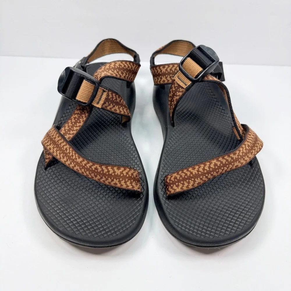 Chaco Mens 10 Z1 Classic Athletic Sandals Brown Geometric Vibram Sole Classic